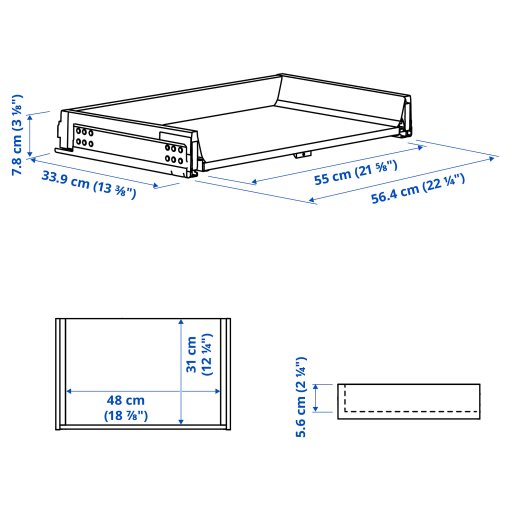 KNIVSHULT, drawer low, 60x37 cm, 006.006.67