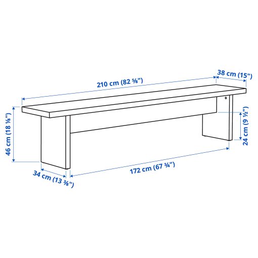 BERGSHYTTAN, πάγκος, 210x38 cm, 006.082.39