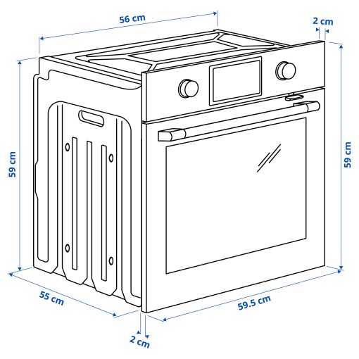 STENABY, true fan oven with added steam function/bake function, IKEA 500, 006.221.36