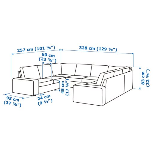 KIVIK, καναπές σε σχήμα Π, 6 θέσεων, 094.405.80