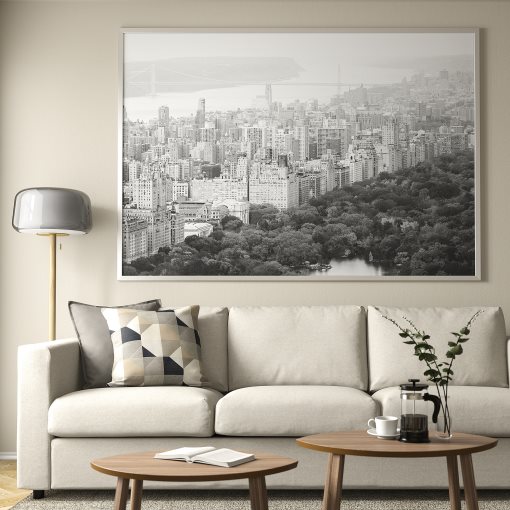 BJÖRKSTA, picture with frame/Panoramic city view, 200x140 cm, 094.716.42