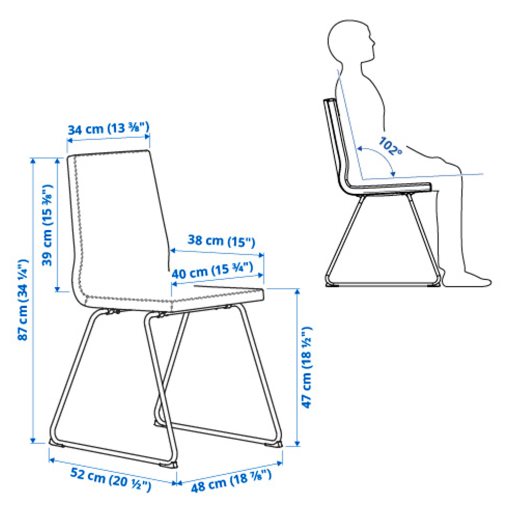 MORBYLANGA/LILLANAS, τραπέζι και 4 καρέκλες, 140x85 cm, 094.950.87