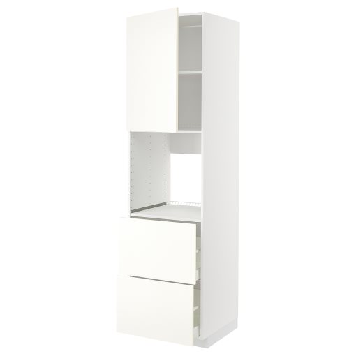 METOD/MAXIMERA, high cabinet for oven with door/2 fronts/2 high drawers, 60x60x220 cm, 095.070.47