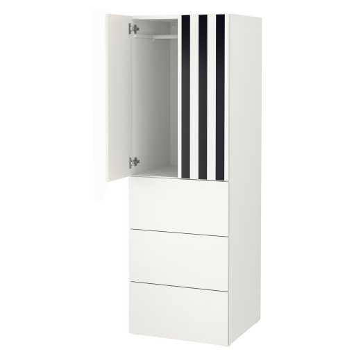 SMASTAD/PLATSA, wardrobe with 3 drawers, 60x57x181 cm, 095.499.19