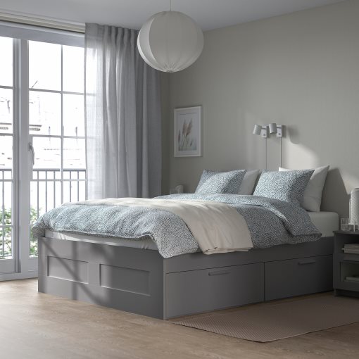 BRIMNES, bed frame with storage, 140x200 cm, 095.900.32