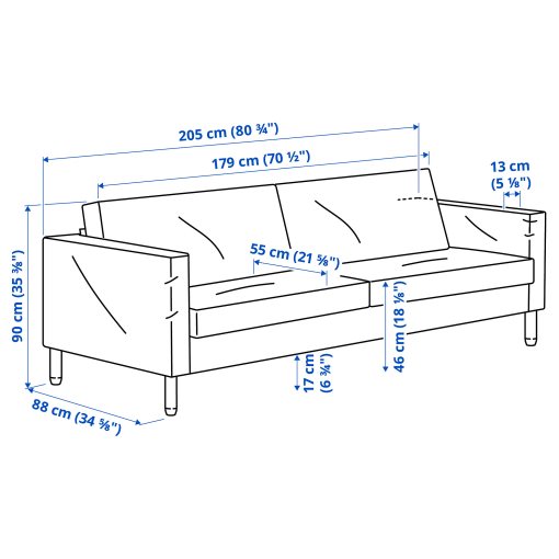 SALTSJÖBADEN, 3-seat sofa, 096.275.30