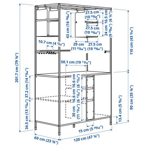 ÄSPINGE, kitchenette, 120x60x202 cm, 105.002.81