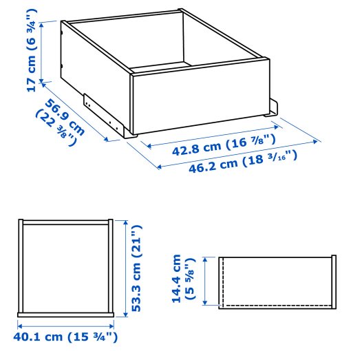 KOMPLEMENT, drawer with glass front, 50x58 cm, 105.092.05