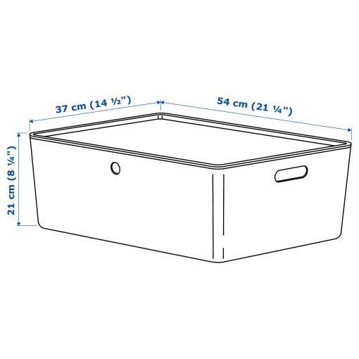 KUGGIS, box with lid/transparent, 37x54x21 cm, 105.140.42