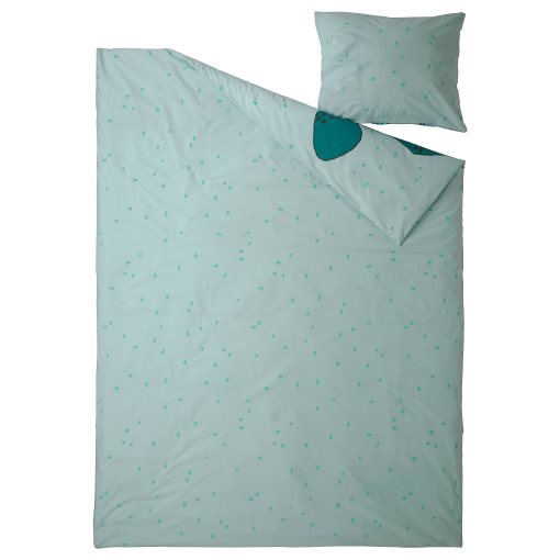 BLÅVINGAD, duvet cover and pillowcase/turtle pattern, 150x200/50x60 cm, 105.211.13