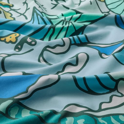 BLÅVINGAD, duvet cover and pillowcase/turtle pattern, 150x200/50x60 cm, 105.211.13