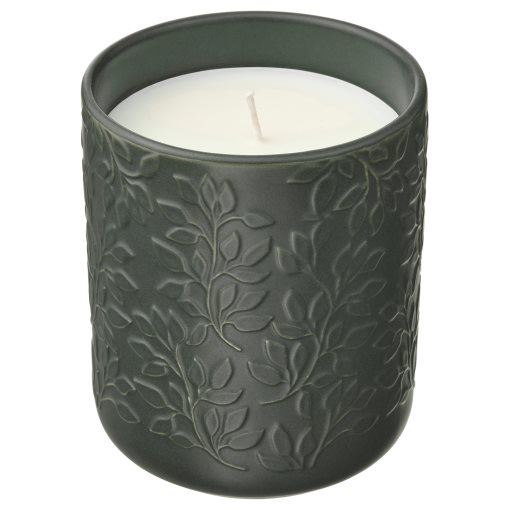 GLASBJÖRK, scented candle in ceramic jar/Cedarwood & vanilla, 45 hr, 105.336.20