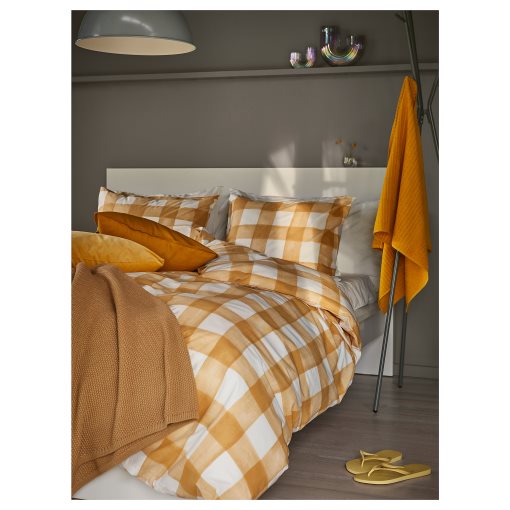 KANTNEPETA, duvet cover and pillowcase/check, 150x200/50x60 cm, 105.467.31