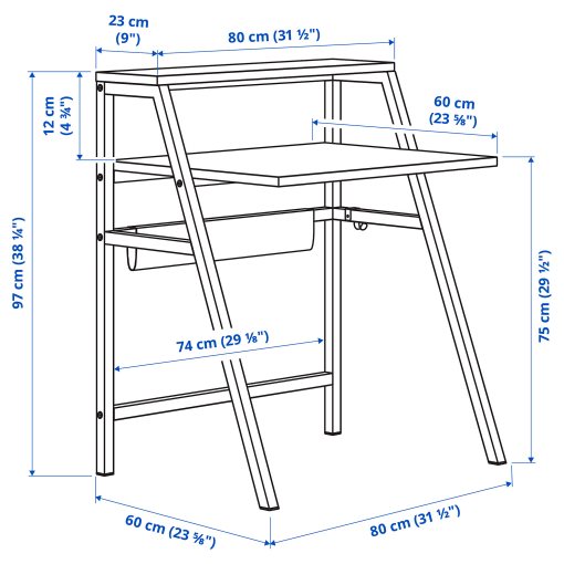 MITTPLAN, desk, 80x60 cm, 105.494.28