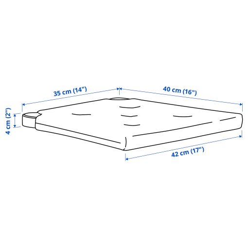 JUSTINA, μαξιλάρι καρέκλας, 42/35x40x4 cm, 105.635.46