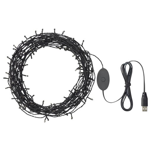 STRÅLA, chain with built-in LED light source/200 lights, 105.824.51