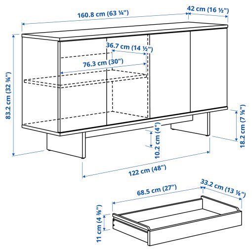 STOCKHOLM 2025, μπουφές, 161x42x83 cm, 105.866.04
