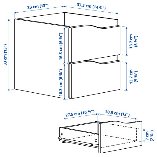 KALLAX, ένθετο με 2 συρτάρια, 33x33 cm, 105.928.03