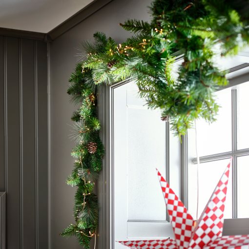 STRÅLA, γιρλάντα με ενσωματωμένο φωτισμό LED/160 λαμπτήρες/λειτουργία με μπαταρία, μίνι, 106.061.69