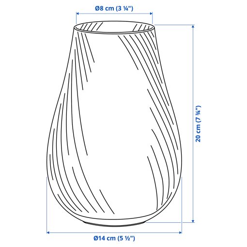 PÅSKÖTRÄD, vase, 20 cm, 106.105.38