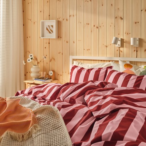 SLANHOSTMAL, duvet cover and 2 pillowcases, 240x220/50x60 cm, 106.328.61