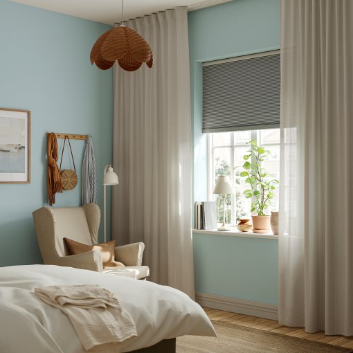 LENDA, curtains with heading tape and tie-backs/1 pair, 140x280 cm, 106.331.77