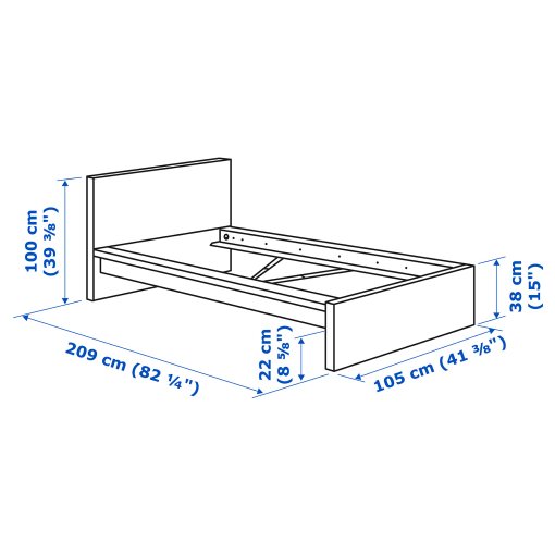MALM, bed frame/high, 90X200 cm, 190.095.62