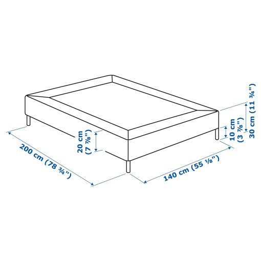 ESPEVAR, slatted mattress base with legs, 192.080.57