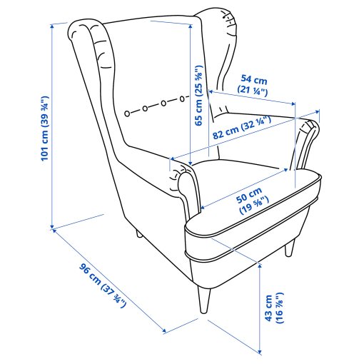 STRANDMON, armchair and footstool, 194.839.08