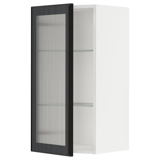 METOD, wall cabinet with shelves/glass door, 40x80 cm, 194.906.40