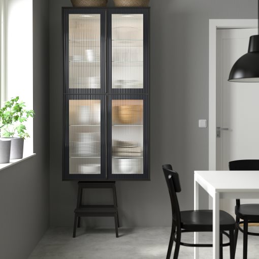 METOD, wall cabinet horizontal/glass door with push-open, 80x40 cm, 194.907.39