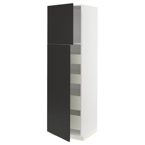 METOD/MAXIMERA, ψηλό ντουλάπι με 2 πόρτες/4 συρτάρια, 60x60x200 cm, 194.977.12