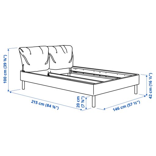 SAGESUND, upholstered bed frame, 140x200 cm, 195.026.81