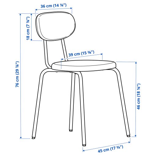 GRASALA/OSTANO, τραπέζι και 4 καρέκλες, 110 cm, 195.513.94