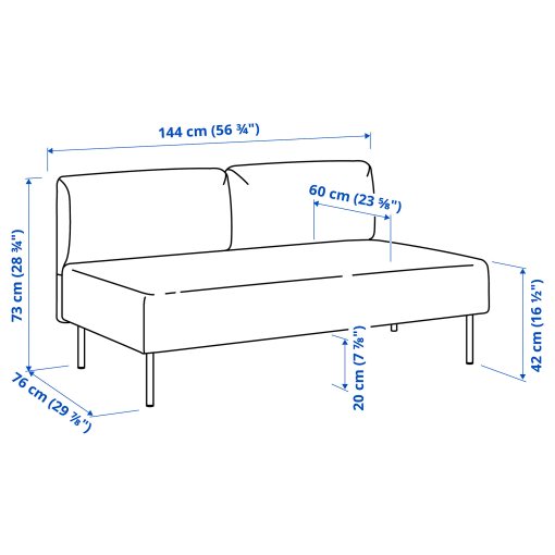 LILLEHEM, 5-seat modular sofa with side table, 195.697.42