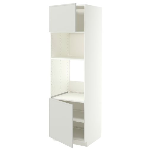 METOD, ψηλό ντουλάπι για φούρνο/μικροκυμάτων με 2 πόρτες/ράφια, 60x60x200 cm, 196.049.48