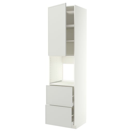 METOD, high cabinet for oven with door/2 drawers, 60x60x240 cm, 196.056.22