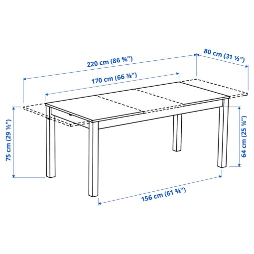 ÅLHULT / ÅLHULT, table and 6 chairs, 170/220x80 cm, 196.100.96