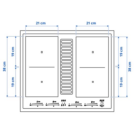 TÄCKNAN, induction hob/interior extractor with recirculation kit/IKEA 500, 83 cm, 196.125.14