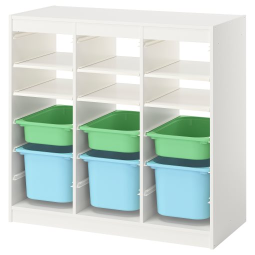 TROFAST, storage combination room divider with shelves and boxes, 93x44x91 cm, 196.131.08