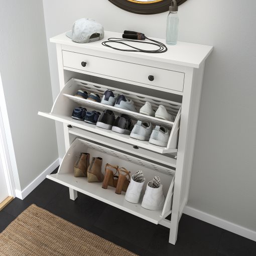 HEMNES, shoe cabinet with 2 compartments, 201.695.59