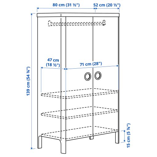BUSUNGE, wardrobe, 80x139 cm, 203.057.07