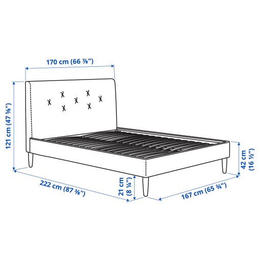 IDANÄS, upholstered bed, 160x200 cm, 204.589.41