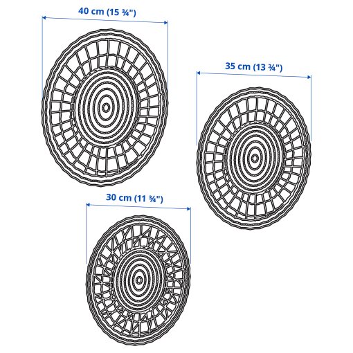 GILLSTAD, wall decoration/handmade, set of 3, 205.180.30