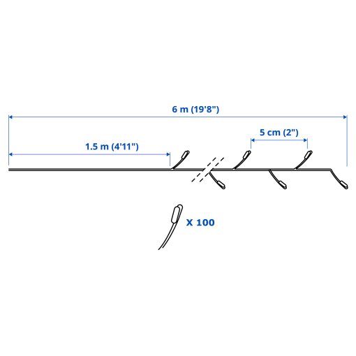 STRÅLA, αλυσίδα με ενσωματωμένο φωτισμό LED/100 λαμπτήρες, 205.325.83