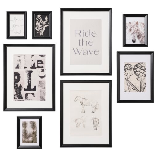 KNOPPÄNG, frame with poster/Ride the wave, set of 8, 205.462.50