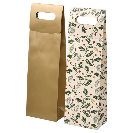 VINTERFINT, gift bag for bottle/2 pack, 13x41 cm, 205.559.04