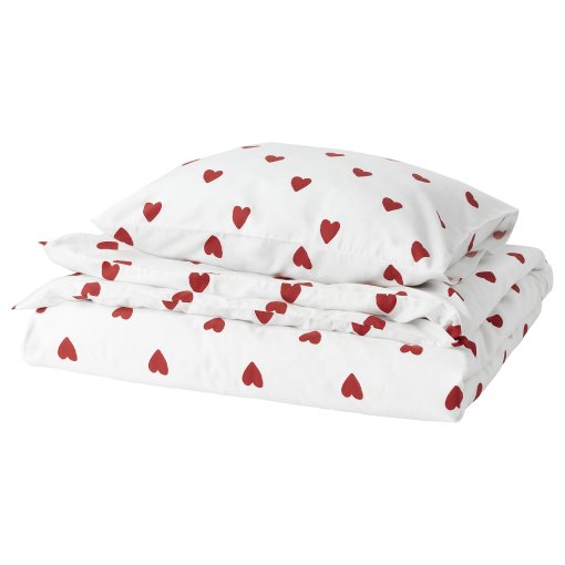 BARNDRÖM, duvet cover and pillowcase/heart pattern, 150x200/50x60 cm, 205.597.80