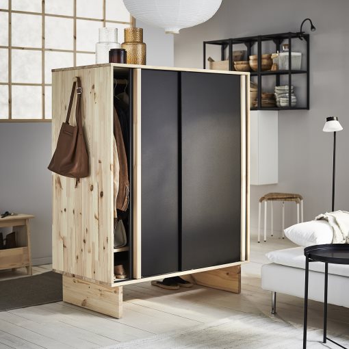 GLAMBERGET, wardrobe with 3 sliding doors, 117x63x150 cm, 205.645.12