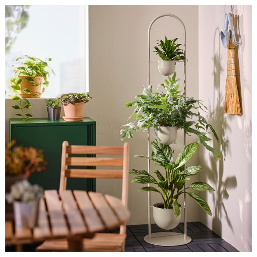 DAKSJUS, plant stand with 3 plant pots/in/outdoor, 205.670.25